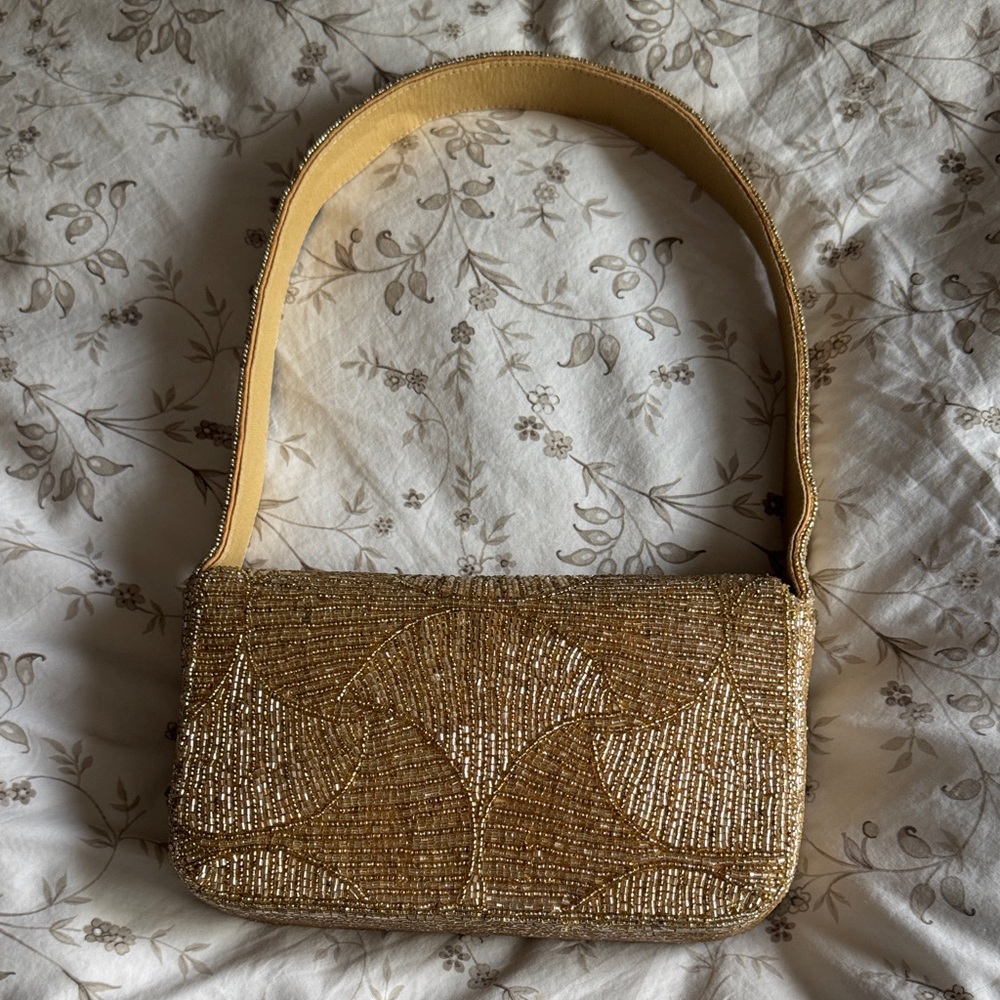 Anthropologie Gold Beaded Women's Bag - Picture 4 of 7